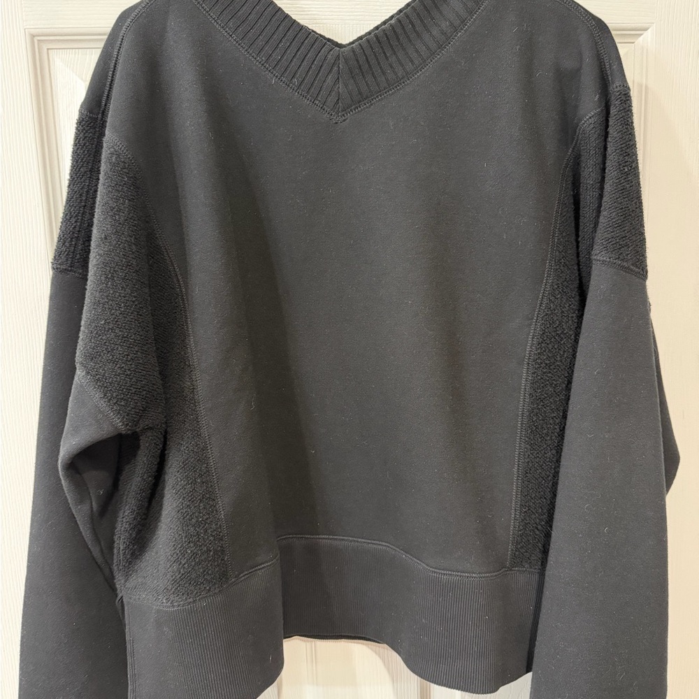Aerie Black V-Neck Chill Sweatshirt